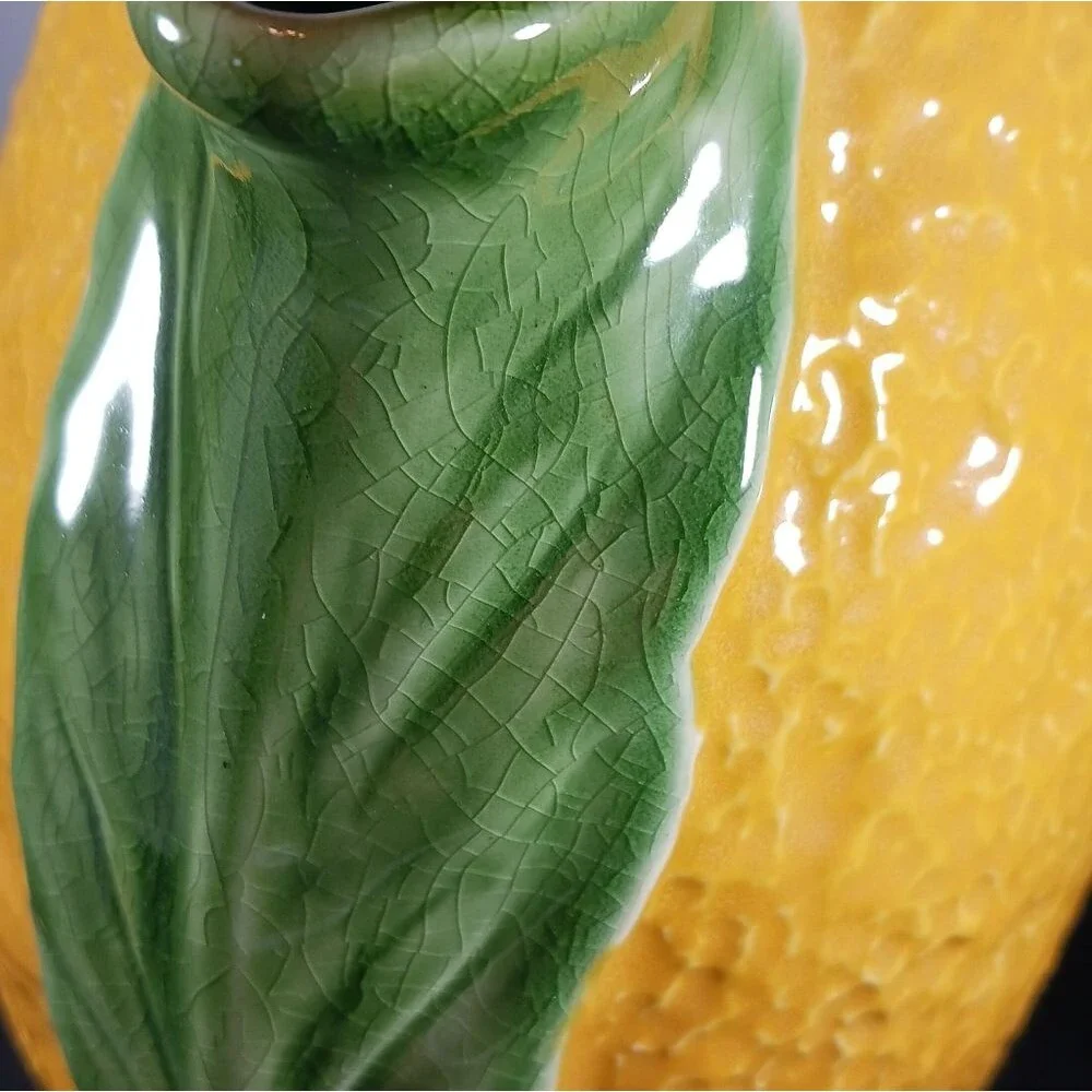 Antique Majolica Style Ceramic Lemonade Pitcher